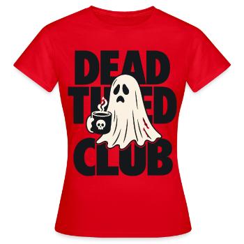 Dead Tired Ghost Coffee Club - Women's T-Shirt - red - Front - AI Model Female 172 dark (172cm)