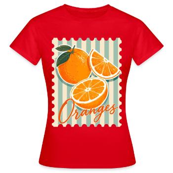 Design orange, motif vintage d’été orange - T-shirt Femme - rouge - Devant - AI Model Female 172 dark (172cm)
