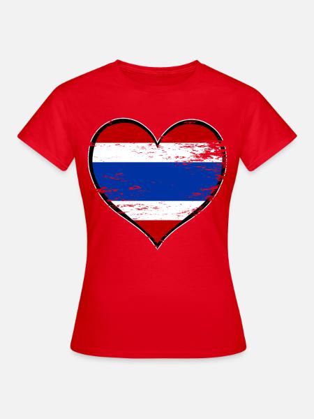 Thailand Herzflagge used - Frauen T-Shirt - Rot