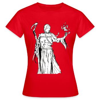 Fantasy Wizard - Women's T-Shirt - red - Front - AI Model Female 172 dark (172cm)