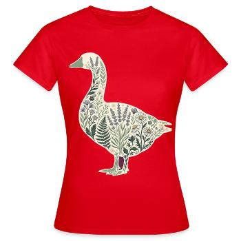Nature des fleurs botaniques de l’oie - T-shirt Femme - rouge - Devant - AI Model Female 172 dark (172cm)