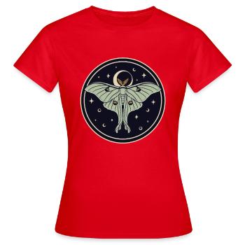 Papillon lune dans le cercle zodiacal - T-shirt Femme - rouge - Devant - AI Model Female 172 dark (172cm)