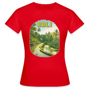 Bali - T-shirt Femme - rouge - Devant - AI Model Female 172 dark (172cm)