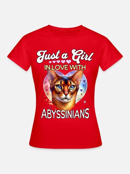 Abessinierkatze Mädchen - Frauen T-Shirt - Rot