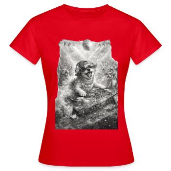 DJ Dog Rocking the Party - Women's T-Shirt - red - Front - AI Model Female 172 dark (172cm)