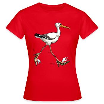 Élégante mouette en talons léopard - T-shirt Femme - rouge - Devant - AI Model Female 172 dark (172cm)