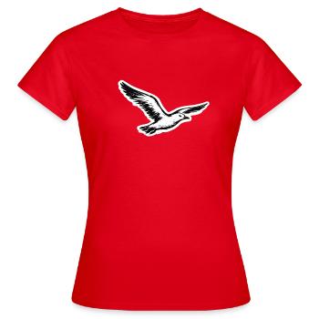 Sketch de la mouette en vol - T-shirt Femme - rouge - Devant - AI Model Female 172 dark (172cm)
