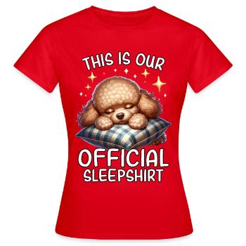 Chemise de nuit drôle de caniche - T-shirt Femme - rouge - Devant - AI Model Female 172 dark (172cm)