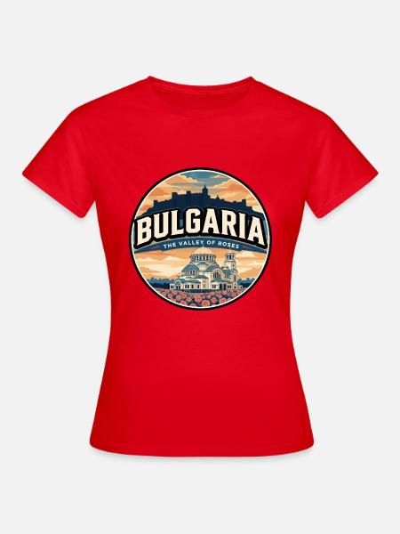 Retro Bulgaria Rosental-Abzeichen - Frauen T-Shirt - Rot