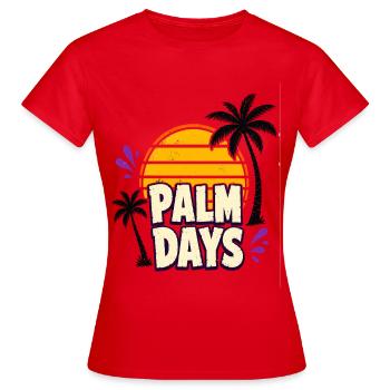 Palm Days – Couchers de soleil rétro et palmiers - T-shirt Femme - rouge - Devant - AI Model Female 172 dark (172cm)