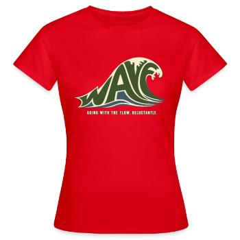 WAVE – I Swim With the Current, But Reluctantly - Women's T-Shirt - red - Front - AI Model Female 172 dark (172cm)