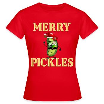 Cornichons Joyeux Noël - T-shirt Femme - rouge - Devant - AI Model Female 172 dark (172cm)