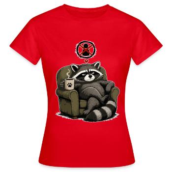 Raton laveur amateur de café dans le fauteuil - T-shirt Femme - rouge - Devant - AI Model Female 172 dark (172cm)