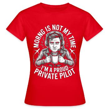 Le matin pilote privé n’est pas mon entraînement en aviation - T-shirt Femme - rouge - Devant - AI Model Female 172 dark (172cm)