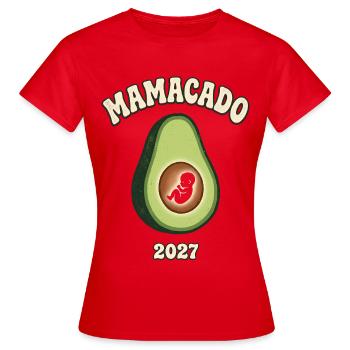 Mamacado 2027 Avocado Baby Mama - Frauen T-Shirt - Rot - Vorne - AI Model Female 172 dark (172cm)