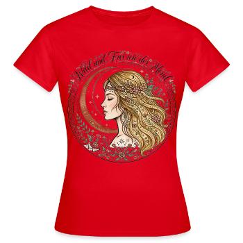 Sauvage et libre comme la lune, la Bohème Lune colorée - T-shirt Femme - rouge - Devant - AI Model Female 172 dark (172cm)