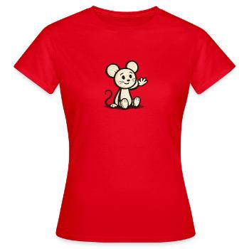 Souris câline qui agite - T-shirt Femme - rouge - Devant - AI Model Female 172 dark (172cm)