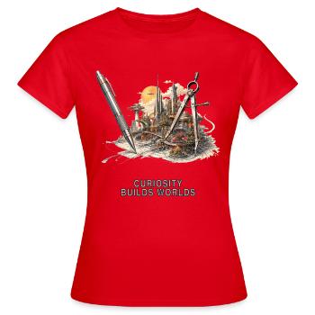 Architecture d’un monde imaginaire - T-shirt Femme - rouge - Devant - AI Model Female 172 dark (172cm)