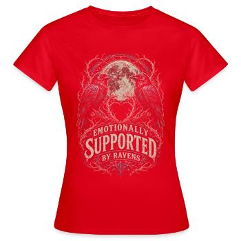 Rabe Raben Émotionnellement soutenu par les Ravens - T-shirt Femme - rouge - Devant - AI Model Female 172 dark (172cm)