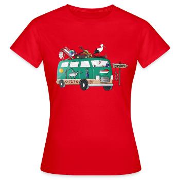 Vacances de camping en vanlife avec motif de campeur hongrois - T-shirt Femme - rouge - Devant - AI Model Female 172 dark (172cm)