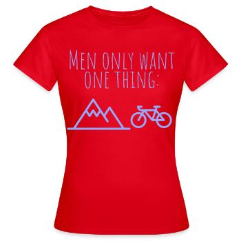 Une seule chose : la montagne et le vélo - T-shirt Femme - rouge - Devant - AI Model Female 172 dark (172cm)