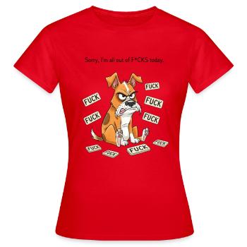 Tous les produits dérivés drôles de chiens en colère - T-shirt Femme - rouge - Devant - AI Model Female 172 dark (172cm)