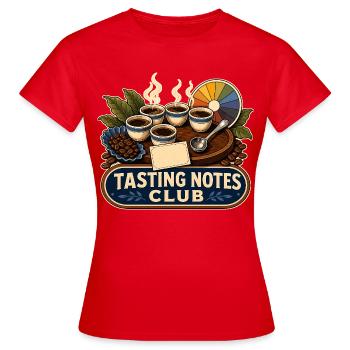 NOTES DE DÉGUSTATION CLUB - T-shirt Femme - rouge - Devant - AI Model Female 172 dark (172cm)