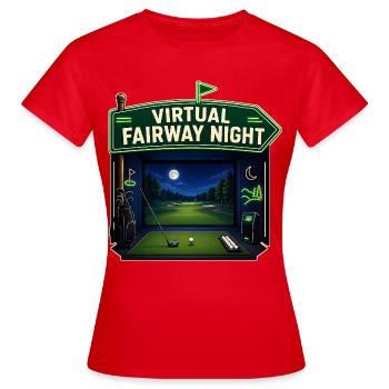SOIRÉE VIRTUELLE SUR LE FAIRWAY - T-shirt Femme - rouge - Devant - AI Model Female 172 dark (172cm)