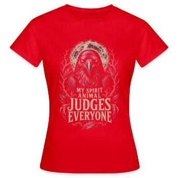 Raven Raven Mon animal spirituel juge tout le monde - T-shirt Femme - rouge - Devant - AI Model Female 172 dark (172cm)