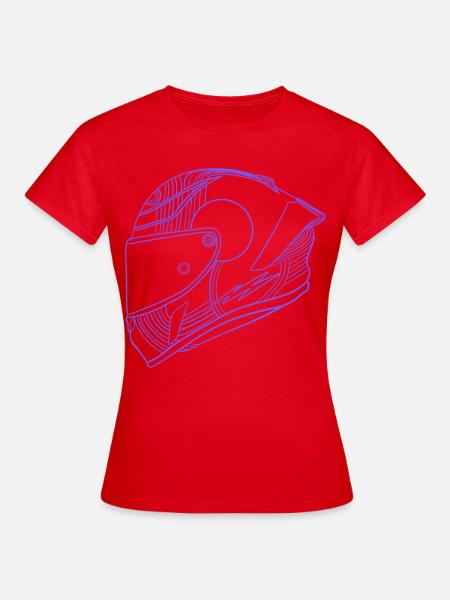 Neon lila Helm - Visier - Frauen T-Shirt - Rot