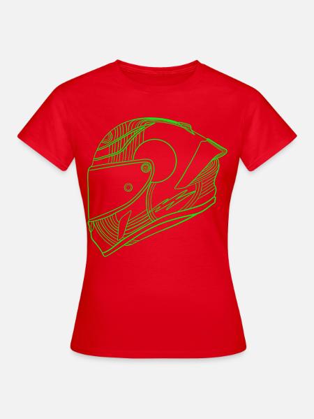 Neon Grün Helm - Visier - Frauen T-Shirt - Rot