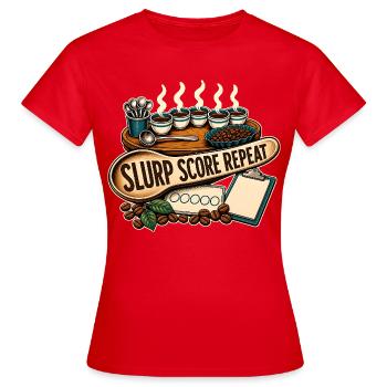 RÉPÉTITION DU SCORE SLURP - T-shirt Femme - rouge - Devant - AI Model Female 172 dark (172cm)