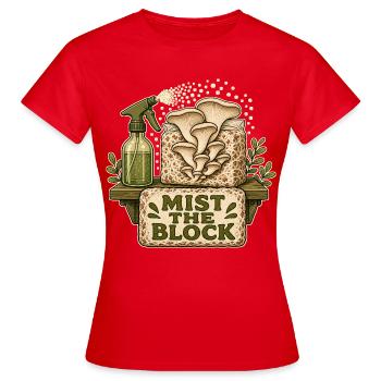 MIST THE BLOCK - Frauen T-Shirt - Rot - Vorne - AI Model Female 172 dark (172cm)