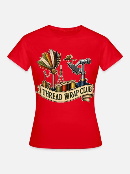 THREAD WRAP CLUB Angeln - Frauen T-Shirt - Rot