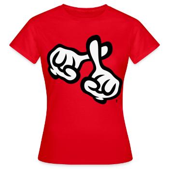 Croisons les doigts (mains / croix / Bible / religion, 2C) - T-shirt Femme - rouge - Devant - AI Model Female 172 dark (172cm)