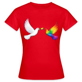 Dove of Peace Pride - Women's T-Shirt - red - Front - AI Model Female 172 dark (172cm)