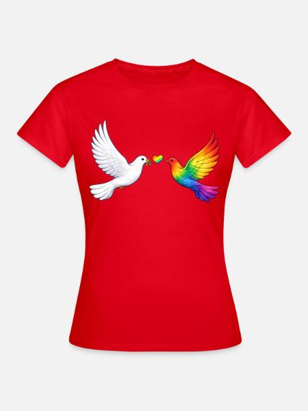 Friedenstaube Pride - Frauen T-Shirt - Rot