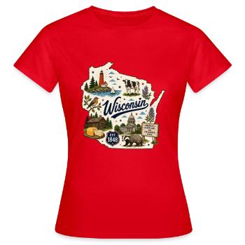 Wisconsin Dairyland State Vintage-Aufkleber - Frauen T-Shirt - Rot - Vorne - AI Model Female 172 dark (172cm)