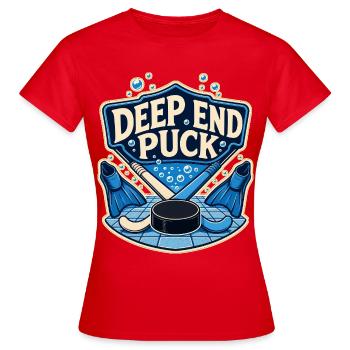 DEEP END PUCK - Frauen T-Shirt - Rot - Vorne - AI Model Female 172 dark (172cm)