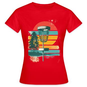 Concept cadeau de set de démarrage rétro pour disc golf sur fairway - T-shirt Femme - rouge - Devant - AI Model Female 172 dark (172cm)