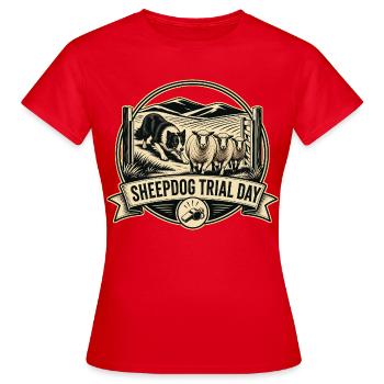 SHEEPDOG TRIAL DAY Dog - Women's T-Shirt - red - Front - AI Model Female 172 dark (172cm)