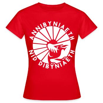 Annibyniaeth Nid Dibyniaeth - Frauen T-Shirt - Rot - Vorne - AI Model Female 172 dark (172cm)