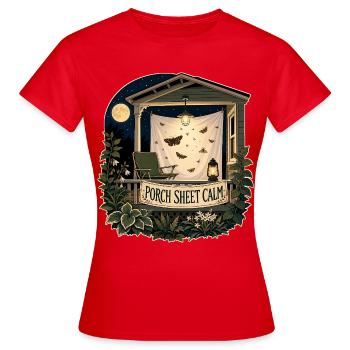 PORCH SHEET CALM - Women's T-Shirt - red - Front - AI Model Female 172 dark (172cm)