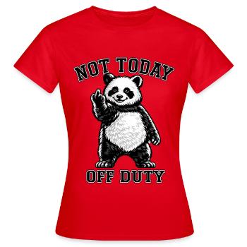 Panda Heut’ Nicht Im Dienst - Frauen T-Shirt - Rot - Vorne - AI Model Female 172 dark (172cm)