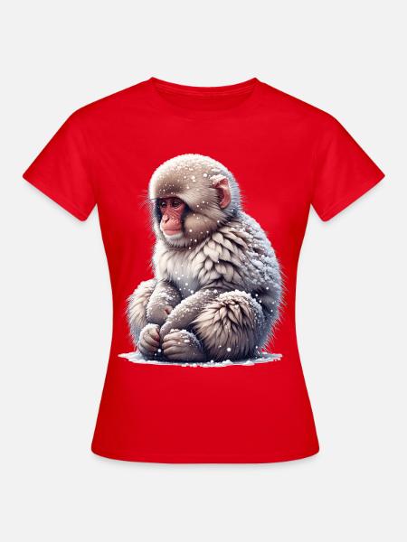 Schneeaffe - Frauen T-Shirt - Rot