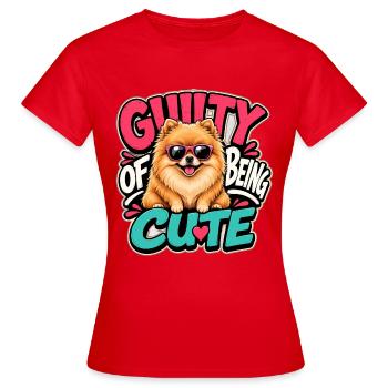 Pomeranian - Women's T-Shirt - red - Front - AI Model Female 172 dark (172cm)