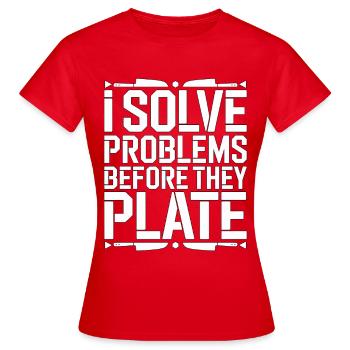 Restaurant Chef I Solve Problems Executive Chef - Women's T-Shirt - red - Front - AI Model Female 172 dark (172cm)