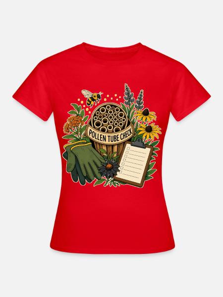 POLLEN TUBE CHECK Pflanzen - Frauen T-Shirt - Rot