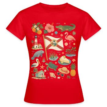 Florida | Sun, Coast & Tropics - Women's T-Shirt - red - Front - AI Model Female 172 dark (172cm)