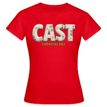 DISTRIBUTION – Distribution Rôle Secondaire - T-shirt Femme - rouge - Devant - AI Model Female 172 dark (172cm)